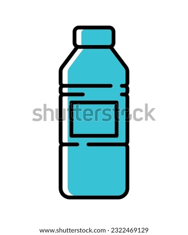bottle water for mineral water, juice, herb drink and beverage bottle with black outline icon doodle clip art vector illustration isolated on white background