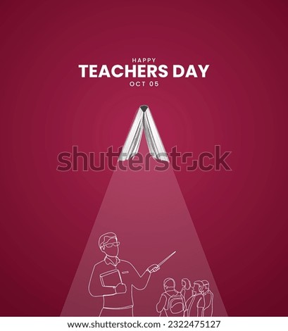 Happy Teacher's Day, 3D illustrations. Royalty-Free Stock Photo #2322475127