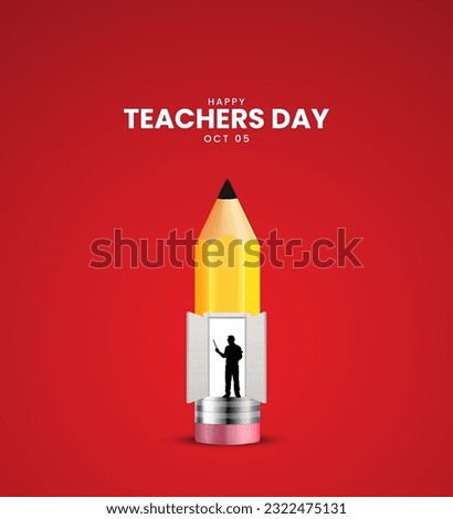 Happy Teacher's Day, 3D illustrations. Royalty-Free Stock Photo #2322475131