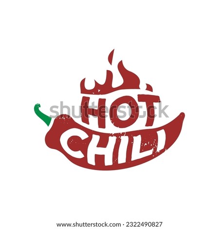 logo lettering hot chili template illustration Royalty-Free Stock Photo #2322490827
