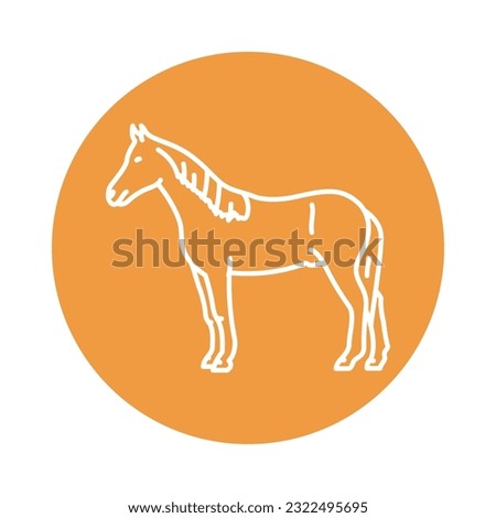 Horse black line icon. Farm animals. Pictogram for web page, mobile app, promo.