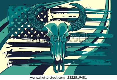 Bull skull with horns vector illustration design