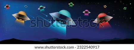 UFO DAY POSTER VECTOR UFO COMING ON EARTH
