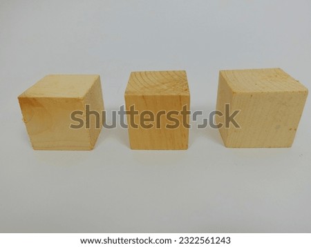 Wooden cubes on a white background