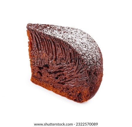 Hot chocolate brownie isolated on white