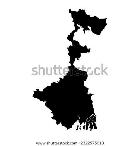 West Bengal state map, administrative division of India. Vector illustration. Royalty-Free Stock Photo #2322575013