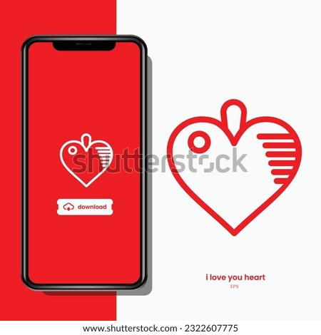 vector phone and heart icon vector 