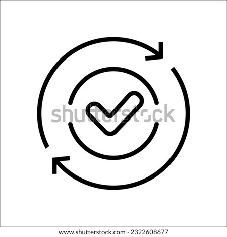 round convenient icon like easy pay or update. concept of replace or swap symbol and quality control. linear trend modern synchronize logotype graphic stroke art design web element isolated on white Royalty-Free Stock Photo #2322608677