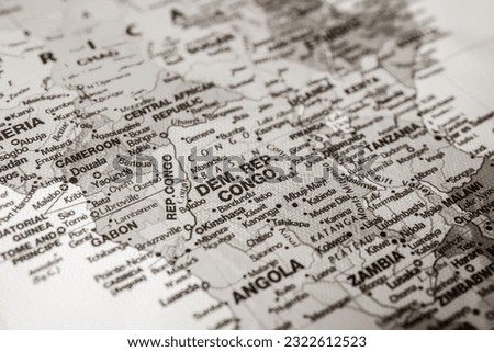 Congo on map travel background texture