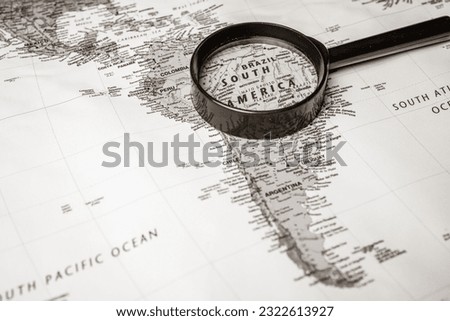 South America map travel background texture