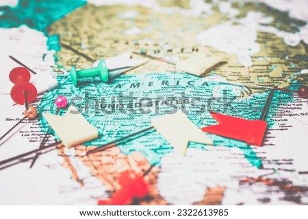 USA on map travel background texture