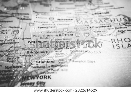 Connecticut state on the map