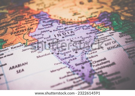India on map travel background texture Royalty-Free Stock Photo #2322614591
