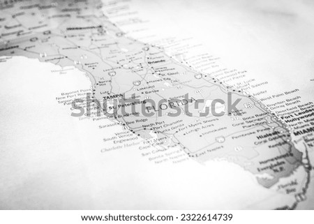 Florida state on the map Royalty-Free Stock Photo #2322614739