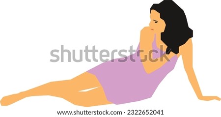 Lying Woman 4 Vector Illustration