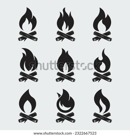firewood logo line art design Royalty-Free Stock Photo #2322667523