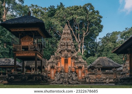 Temple in ubud sacred monkey forest sanctuary. Balinese traditional architecture, hindu temple in ubud city Royalty-Free Stock Photo #2322678685