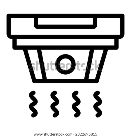 Home smoke detector icon outline vector. Fire alarm. Control system