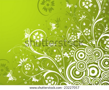 Floral Background with Butterfly, element for design, vector illustration