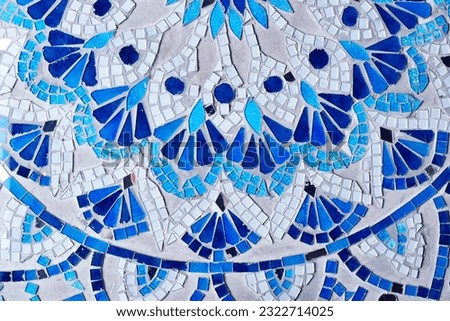 Blue mirror mosaic art texture background Royalty-Free Stock Photo #2322714025