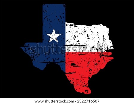 Texas Map Distressed Flag High Quality Vector