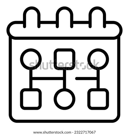 Workflow calendar icon outline vector. Gear system. Web strategy