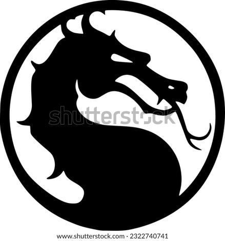 Vector mortal kombat is suitable for laser cutting of metal and wood. Royalty-Free Stock Photo #2322740741