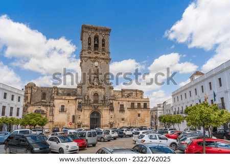Minor Basilica of Santa Maria (Basilica de Santa Maria de la Asuncion) at Plaza del Cabildo - Arcos de la Frontera, Cadiz, Spain Royalty-Free Stock Photo #2322762025