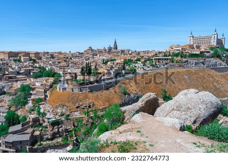 Views of the city of Toledo, from the province of Toledo, Castilla y la Mancha, Spain.