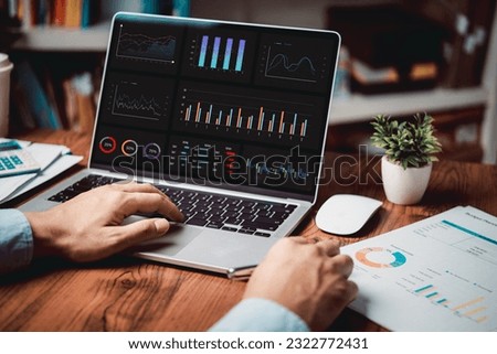 business insights, performance metrics, and strategic analysis through captivating data KPI dashboard visuals. reports for operations management. Data marketing concept.