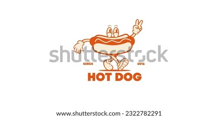 vector logo icon hot dog cartoon 