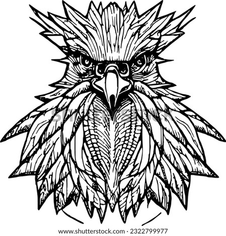 eagle line handrawn symbol tatoo and t-shirt design