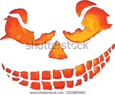 Evil smile pumpkin face. Vector illustration for tshirt, hoodie, website, print, application, logo, clip art, poster and print on demand merchandise.