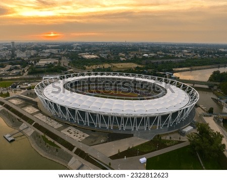 National Athletics Centre in Budapest, Hungary. This area is a part of Csepel district in the capital city of Hungary. This place host of the World athletics championships 2023. Royalty-Free Stock Photo #2322812623
