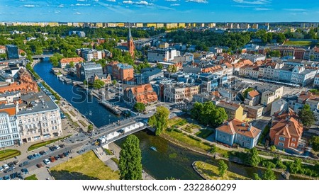 Architecture of Bydgoszcz at Brda river in Poland. Royalty-Free Stock Photo #2322860299