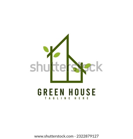 Green House Logo and Icon Vector Template