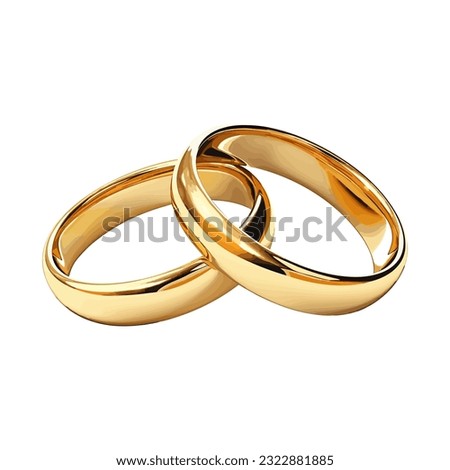Wedding ring isolated on white. Vector golden ring Royalty-Free Stock Photo #2322881885