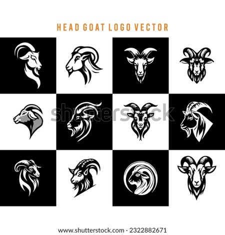 Various kinds of goat head vector logos