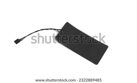 A black paper tag, on a white or isolated background