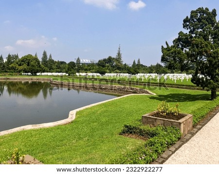 selective focus, background view of heroes cemetery park