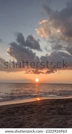 beautiful sunset on senggigi beach 