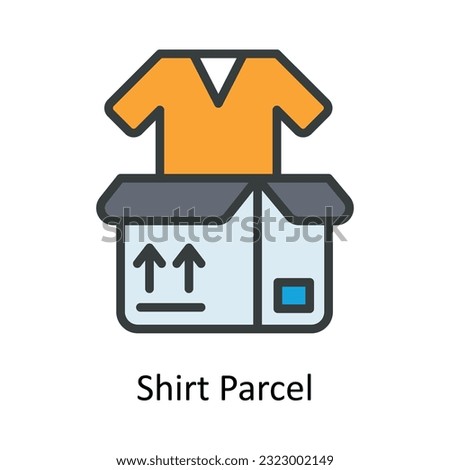 Shirt Parcel Vector   Fill outline Icon Design illustration. Shipping and delivery Symbol on White background EPS 10 File