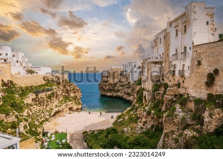 Lama Monachile Bay view in Polignano a Mare Town of Italy Royalty-Free Stock Photo #2323014249