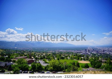 Ensign park and  mountain at salt lake city, UT, in spring