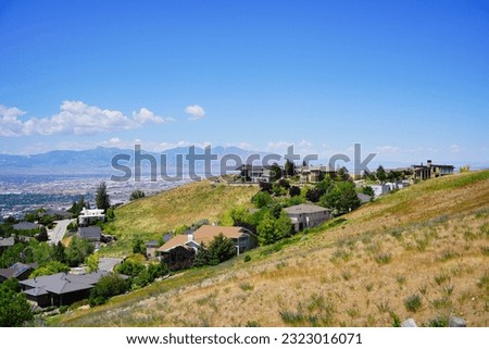 Ensign park and  mountain at salt lake city, UT, in spring