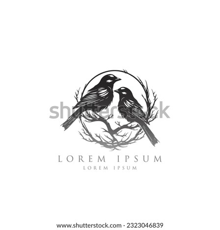 Bird logo, Logos birds, minimalist monoline line art bird logo design vectore