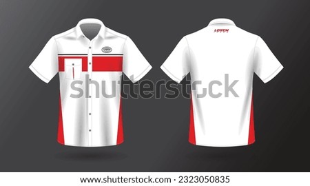 short sleeve work shirt design template Royalty-Free Stock Photo #2323050835