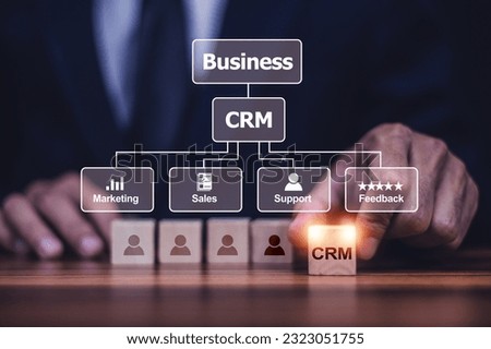 CRM Customer Relationship Management concept, Businessman using CRM software for business marketing, Customer management. Royalty-Free Stock Photo #2323051755