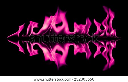 Pink fire light smoke abstract shapes on black background