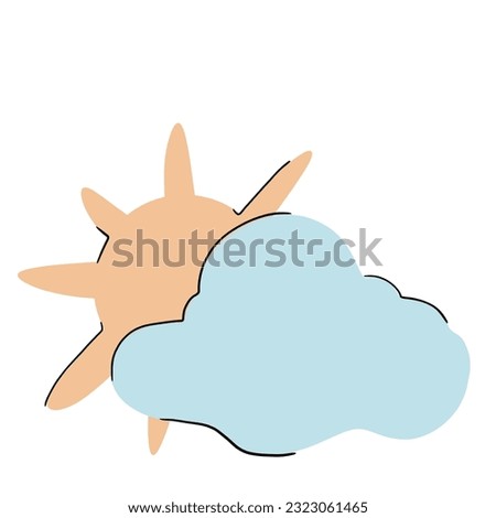 The weather sign sun and cloud illustration